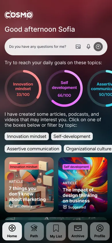 Mobile app screen 3