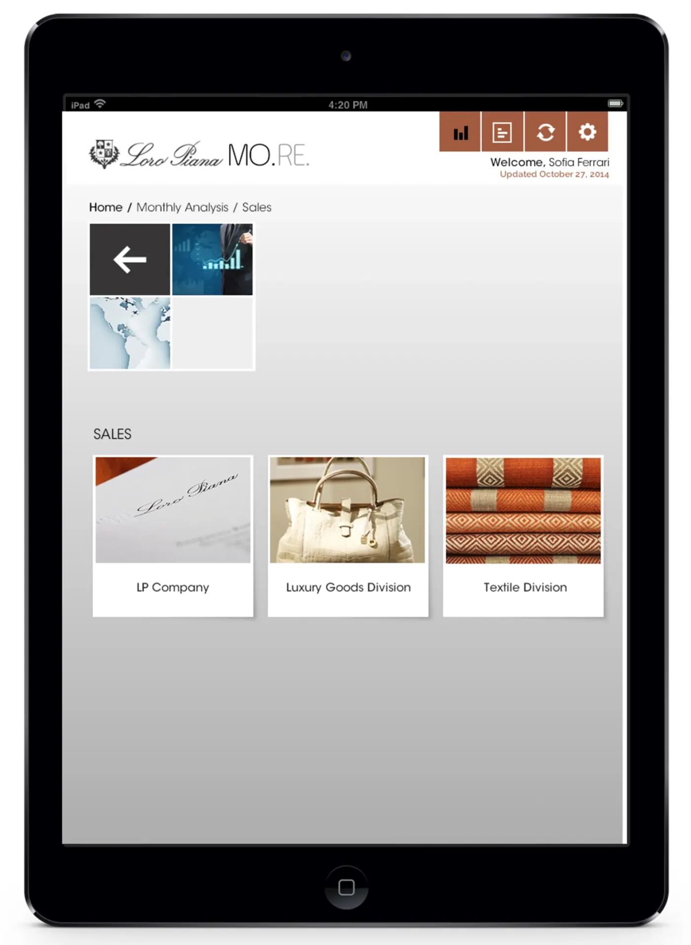 Tablet app screen 2