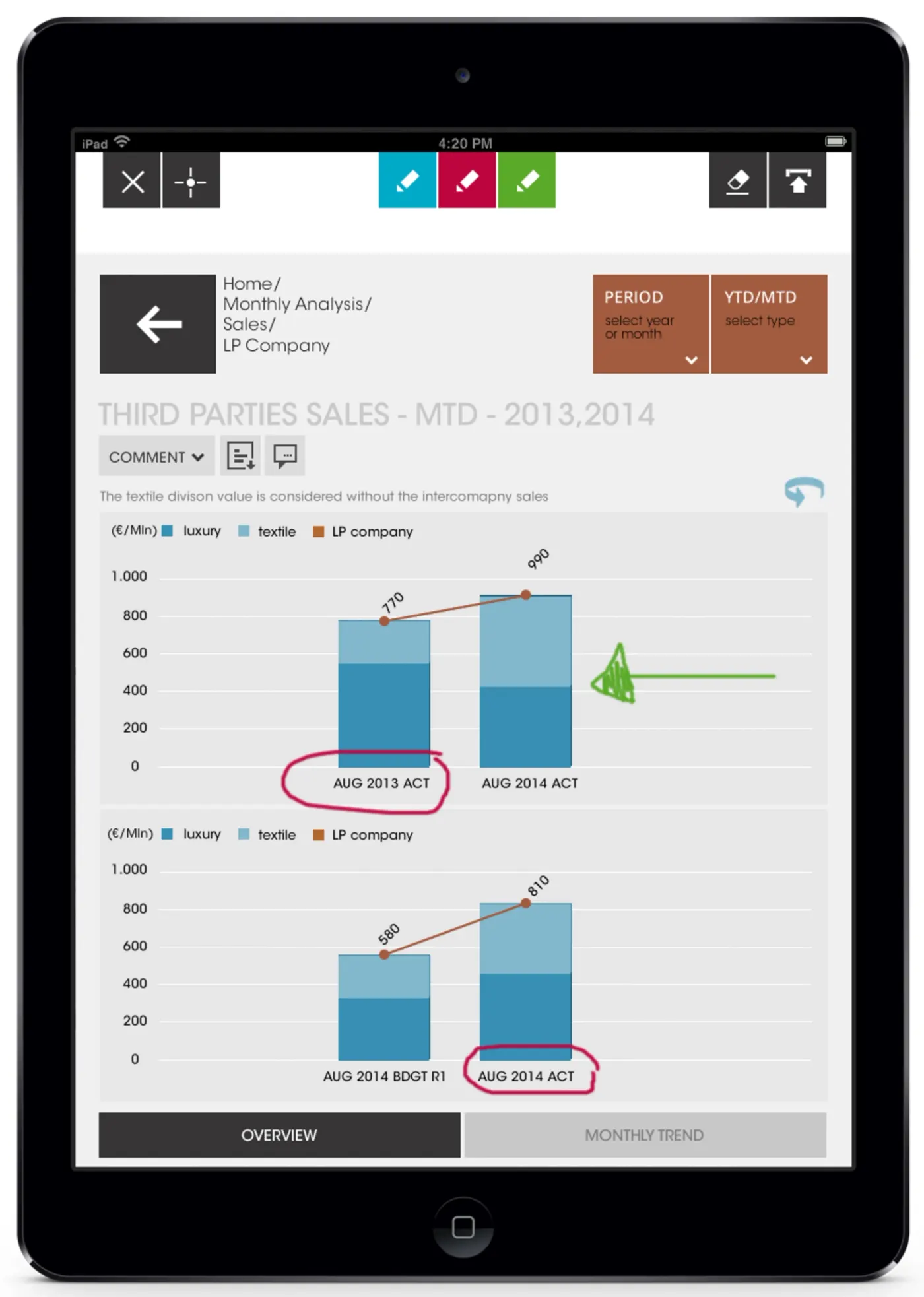 Tablet app screen 5